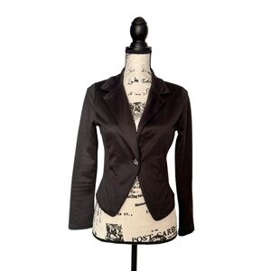 Casual Black Mini Blazer
